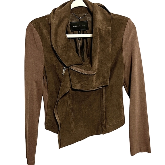 BCBGMaxAzria Jackets & Blazers - BCBGMaxAzria Asymmetrical Faux Suede Jacket